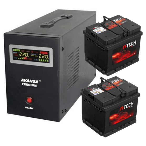 Tartalék tápegység keringető szivattyúkhoz AVANSA UPS 1050W 24V + 2 akkumulátor
