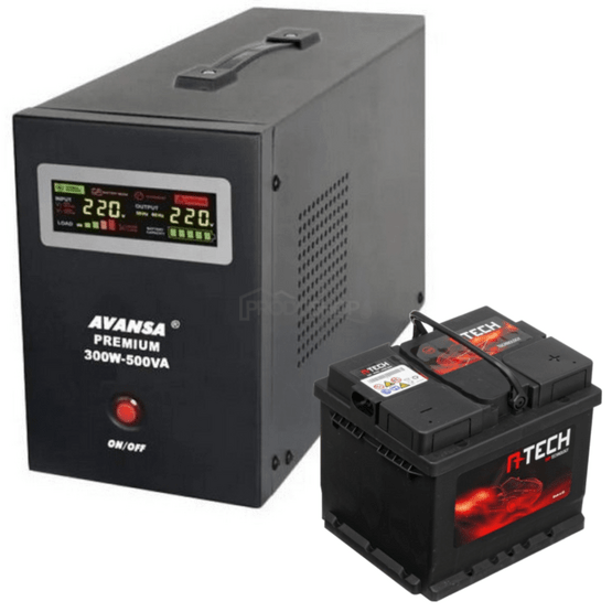 Tartalék tápegység keringető szivattyúkhoz AVANSA UPS 300W 12V + akkumulátor