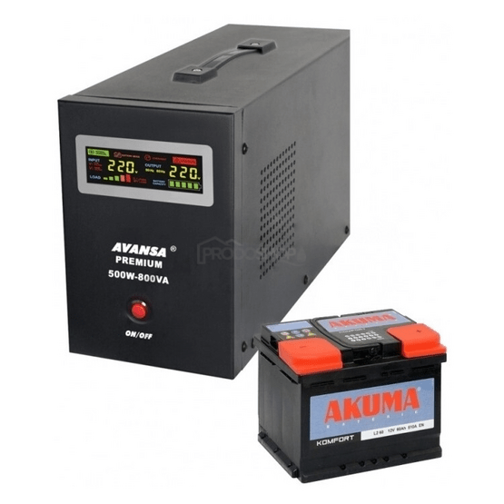 Tartalék tápegység keringető szivattyúkhoz AVANSA UPS 500W 12V + akkumulátor