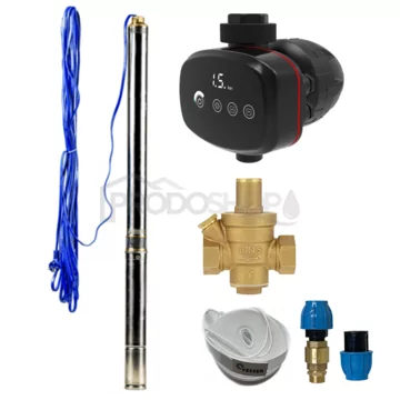 Automatická domácí vodárna s ponorným čerpadlem 3Ti-20 s ADARA 6 + redukční ventil - RTS