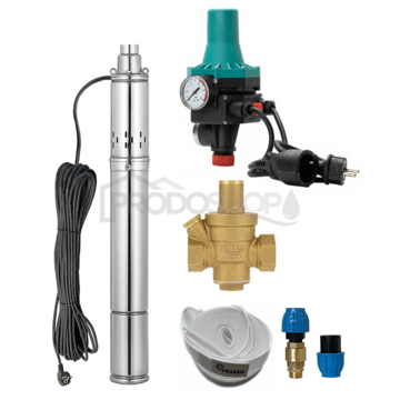 Automatikus házi vízmű SQOLA-0,75 búvárszivattyúval BRIO PC-13 + nyomáscsökkentő szelepekkel
