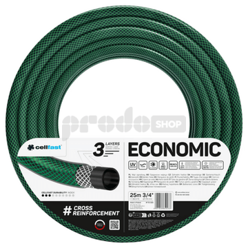 Zahradní hadice 3/4" 25m ECONOMIC, 20bar, 3 vrstvy