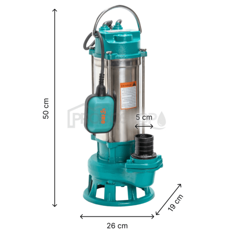 Pompă submersibilă pentru nămol V 1500 cu concasor