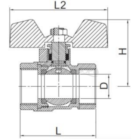 Kulový ventil 1/2" FF, M