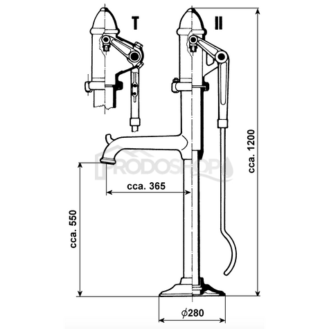 Bekötési rajz: Pumpa STANDARD II umožňuje čerpanie vody z hĺbky 4-30m3