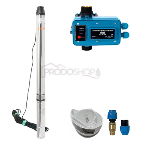 Automatická domácí vodárna s ponorným čerpadlem 3,5" SCM 2-9 - RTS s PC-20P.