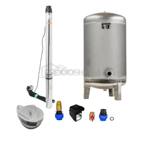 Domácí vodárna s ponorným čerpadlem 3,5" SC 2-14 400V / 140l nerez - RTS