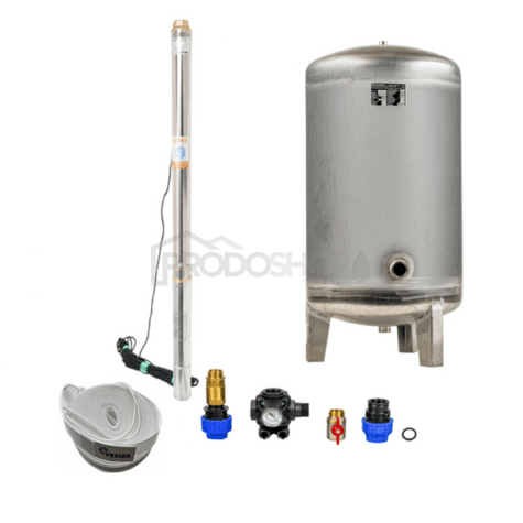 Házi vízmű búvárszivattyúval 3" STM 28 / 140l rozsdamentes acél - RTS
