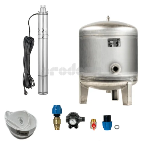 Házi vízmű búvárszivattyúval 3 SQOLA - 0,55 / 90l rozsdamentes acél