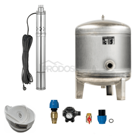 Centrala de apa menajera cu pompa submersibila 3 SQOLA - 0.75 / 90l inox