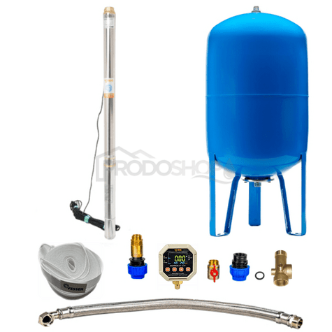 Házi vízmű búvárszivattyúval 3'' - STM28 / 100l- RTS digitális nyomáskapcsolóval