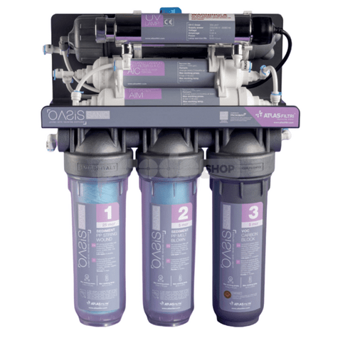 6 fokozatú reverz ozmózis OASIS SANIC UV lámpával, mineralizátorral, 12 L tartállyal, 75 GPD, 8 l/óra