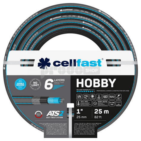 Zahradní hadice 1" 25m HOBBY, 32bar, 6 vrstev