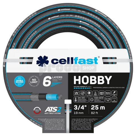 Zahradní hadice 3/4" 25m HOBBY, 32bar, 6 vrstev