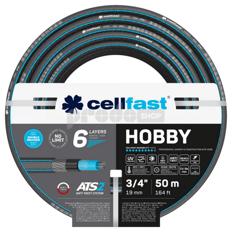 Zahradní hadice 3/4" 50m HOBBY, 32bar, 6 vrstev
