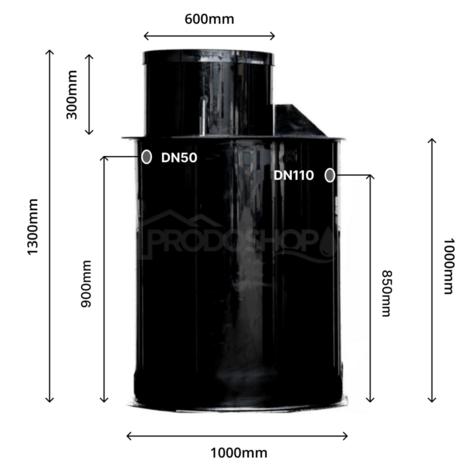 Přečerpávací kanalizační šachta JUMBO 1300x1000