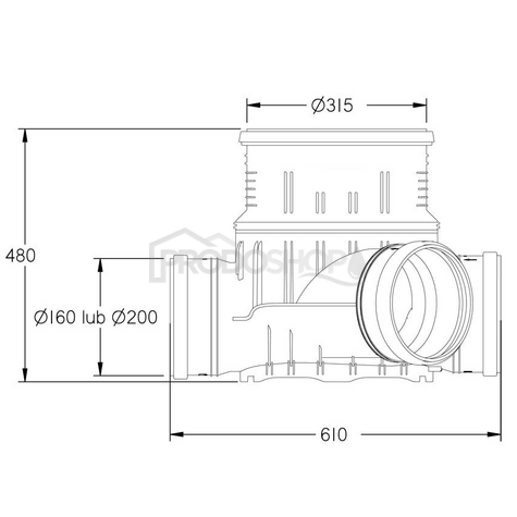 Aknafenék 315/160 összefolyós