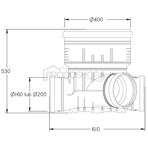 Šachtové dno 400/160 soutokové
