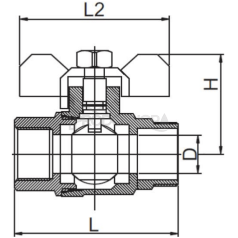 Kulový ventil 1/2" MF, M