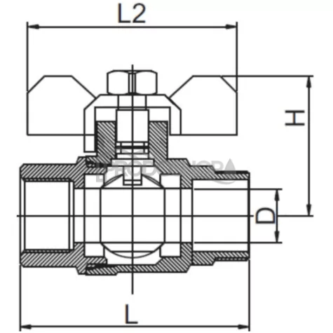 Guľový ventil 3/4" MF,M