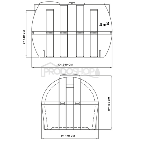 Plastová žumpa, 4000l, DN 110 monolit