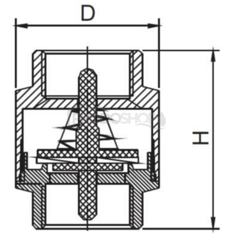 Visszacsapó szelep univerzális 1/2" teljes sárgaréz