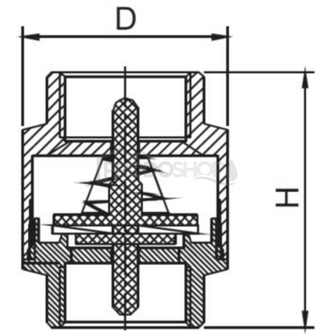 Zpětná klapka univerzální 3/4" celomosaz