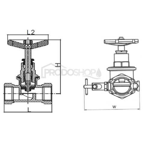 Uzavírací ventil na vodu 5/4" s odvodněním
