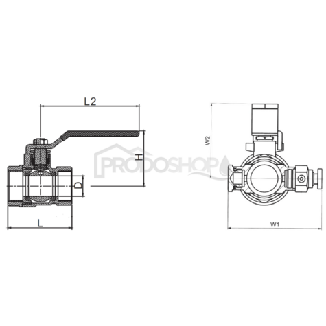 Guľový ventil 1" FF,P s odvodnením