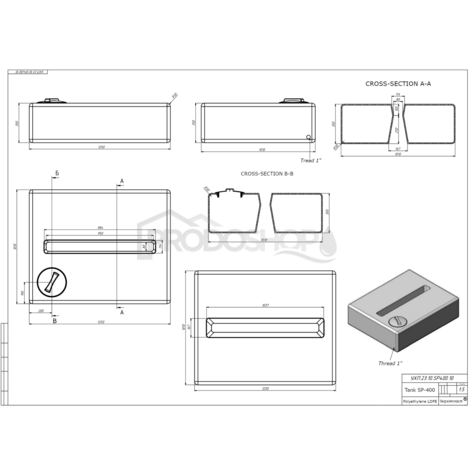 Nádrž na vodu do karavanu SP 400L bílá