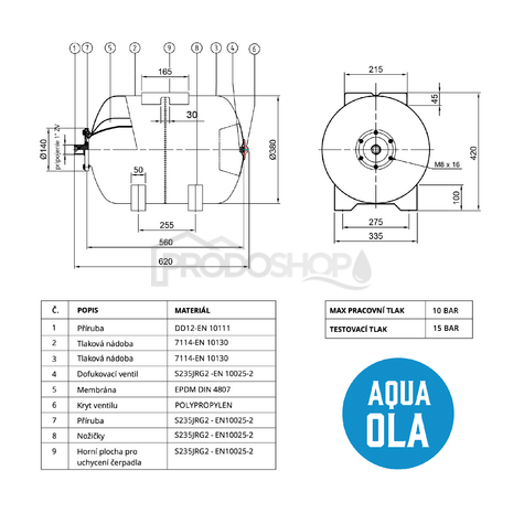 Schéma zapojení:  Technický list