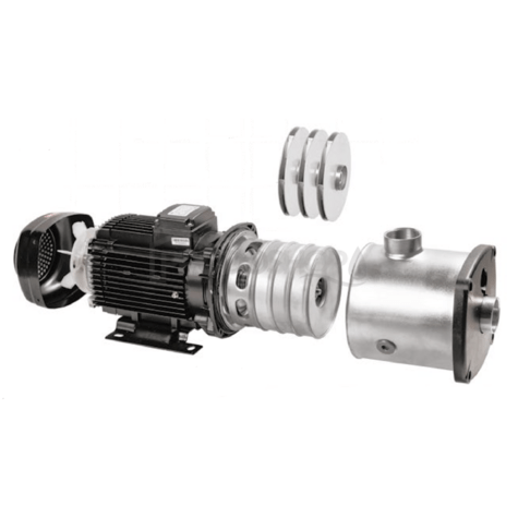 Bekötési rajz: Professzionális MCI 3-6 INOX szivattyú rozsdamentes acél tengellyel, járókerekekkel és hidraulikus résszel