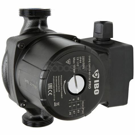 Schéma zapojenia: Obehové čerpadlo OHI PRO 15-60/130 má 3 stupne výkonu.