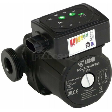 Bekötési rajz: A NOVA 25-60/130 energiatakarékos keringető szivattyú A energiaosztályú. Energiahatékonysági együtthatója EEI<=0,23.