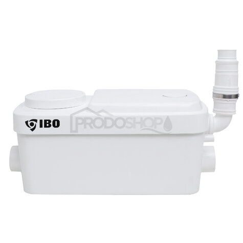 Bekötési rajz: A SANIBO Mini egy átemelő szivattyú fürdőszobába és konyhába, 2 csatlakozó furattal