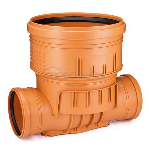 Bekötési rajz: A DN 400 ellenőrző aknának 2 DN 160 bemenete van. A felszálló csőhöz ø400 sima, 5000 mm hosszú csövet használnak.