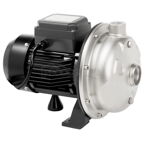 Bekötési rajz: Professzionális centrifugálszivattyú CPM 34 INOX. A szivattyú háza, tengelye, forgórésze és járókereke AISI rozsdamentes acélból készül.