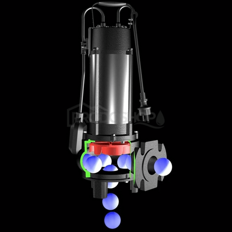 Bekötési rajz: A VOX 50-1.1 búváriszapszivattyú speciális hidraulikus rendszerrel rendelkezik. A Vortex rotor belső szabad járattal rendelkezik, amelynek átmérője legfeljebb 50 mm.