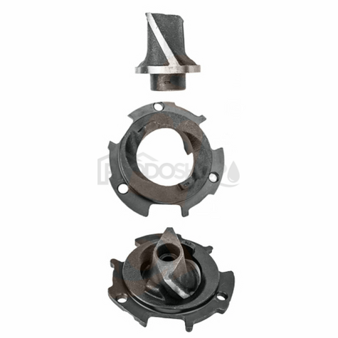 Bekötési rajz: A CTR 750 búváriszapszivattyú erős zúzógéppel rendelkezik. A tengely, a forgórész és a vágókés AISI 304 rozsdamentes acélból készül.