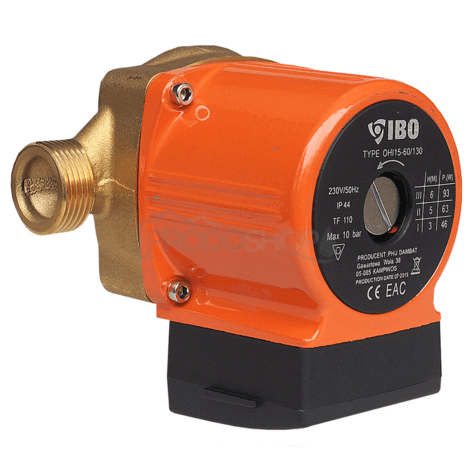 Bekötési rajz: Az OHI 15-60/130 BR keringető szivattyú 3 üzemmóddal rendelkezik. A szivattyú test ötvözetből és bronzból készül.