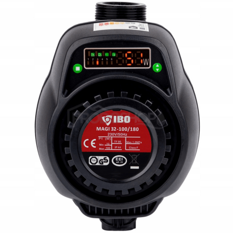 Bekötési rajz: A MAGI MAX  32-100/180 energiatakarékos keringető szivattyú A energiaosztályú. Energiahatékonysági együtthatója EEI<=0,23.