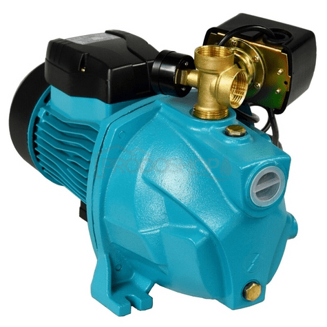 Schéma zapojenia: Účinné samonasávacie čerpadlo JSW 100 s tlakovým spínačom a manometrom.