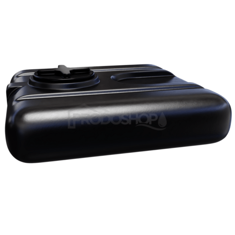 Schéma zapojení: Černá sprchová nádrž na vodu o objemu 160L. Praktická letní venkovní sprcha.