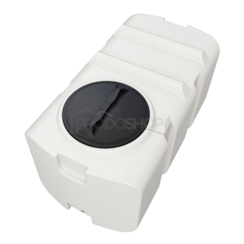 Schéma zapojenia: Biela plastová nádrž SK 400 E  na prepravu vody a iných tekutín. Nádrž má špeciálne tesnejšie veko. V nádrži je možné uskladniť naftu.