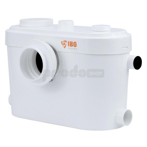 Schéma zapojení: SANIBO 6 je přečerpávací čerpadlo pro splachování WC s účinným drtičem z nerezové oceli AISI 304