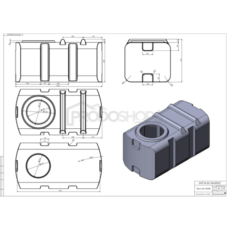 Schéma zapojenia: Biela plastová nádrž SK 400 E  na prepravu vody a iných tekutín. Nádrž má špeciálne tesnejšie veko. V nádrži je možné uskladniť naftu.2