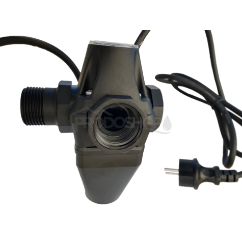 Bekötési rajz: A manométerrel ellátott PC-2 nyomáskapcsolót 230 V-os szivattyúkhoz használják. A nyomásszabályozás tartománya 1,6 - 4,6 bar.3