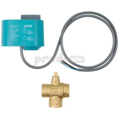 Bekötési rajz: IBO MIX2 UNI háromutas golyós zónaszelep 230 V-os elektromos szervomotorral és 2/3-pontos vezérléssel. DN20, 3/4