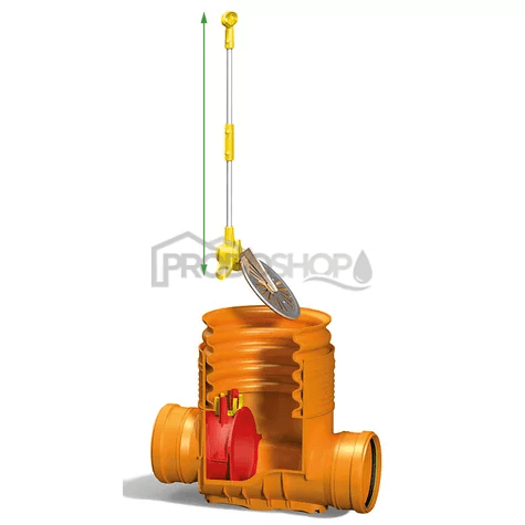 Schéma zapojenia: Použitie revíznej šachty DN 315 so spätnou klapkou
