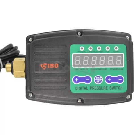 Schéma zapojení: Digitální tlakový spínač IBO PRESS SX. Chrání čerpadlo před přetížením a běhu nasucho. Pro čerpadla do výkonu 1.5kW.